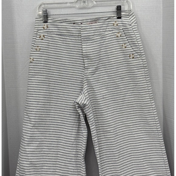 Merona Womens 4 Nautical Stripe Wide Leg Pants Preppy Beach Ocean Lagenlook Boho - Picture 7 of 10